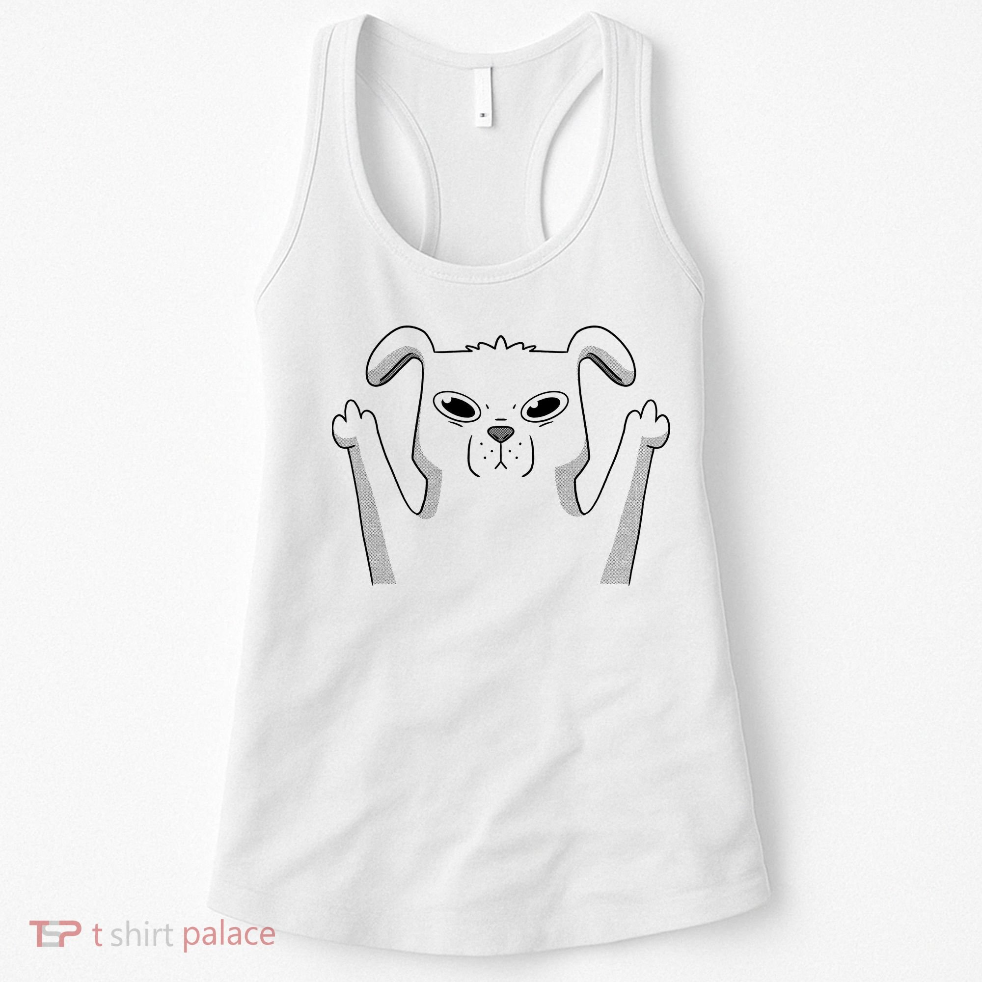 Middle Finger Funny Cute Dog Women's Tank Top