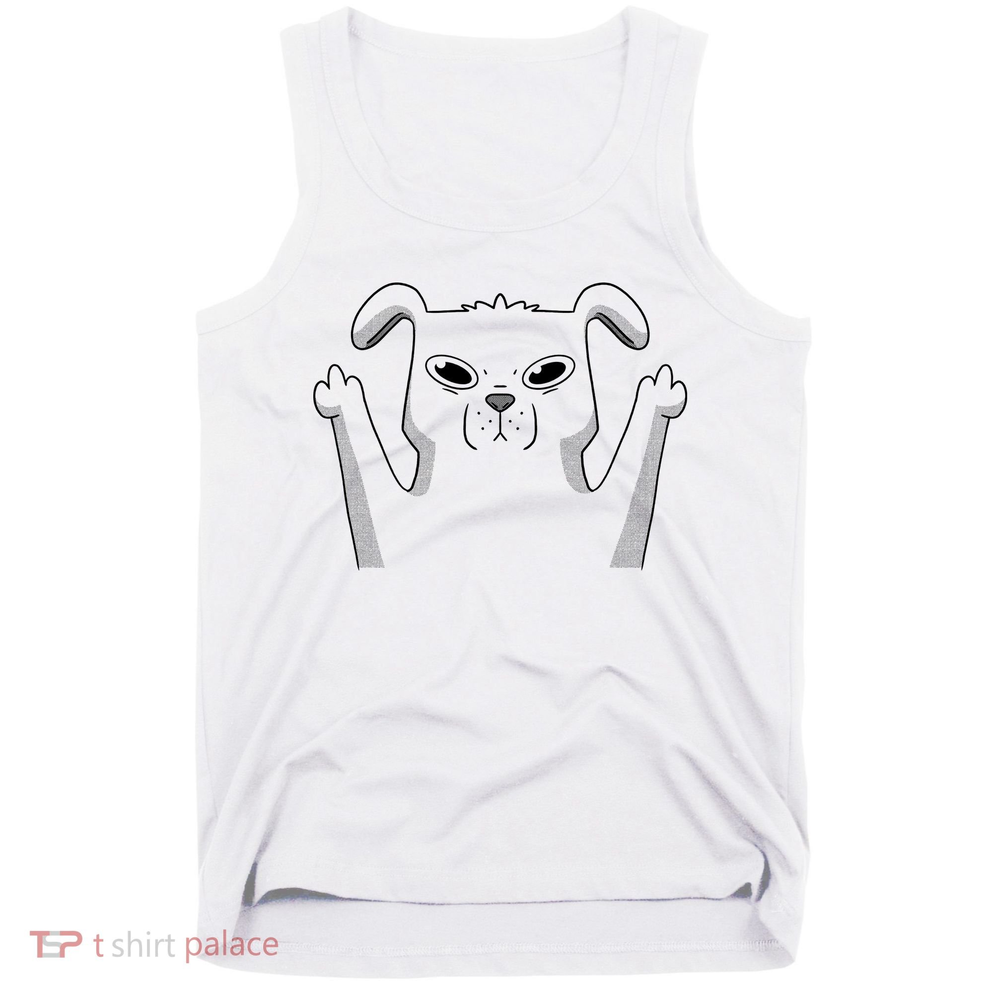 Middle Finger Funny Cute Dog Tank Top