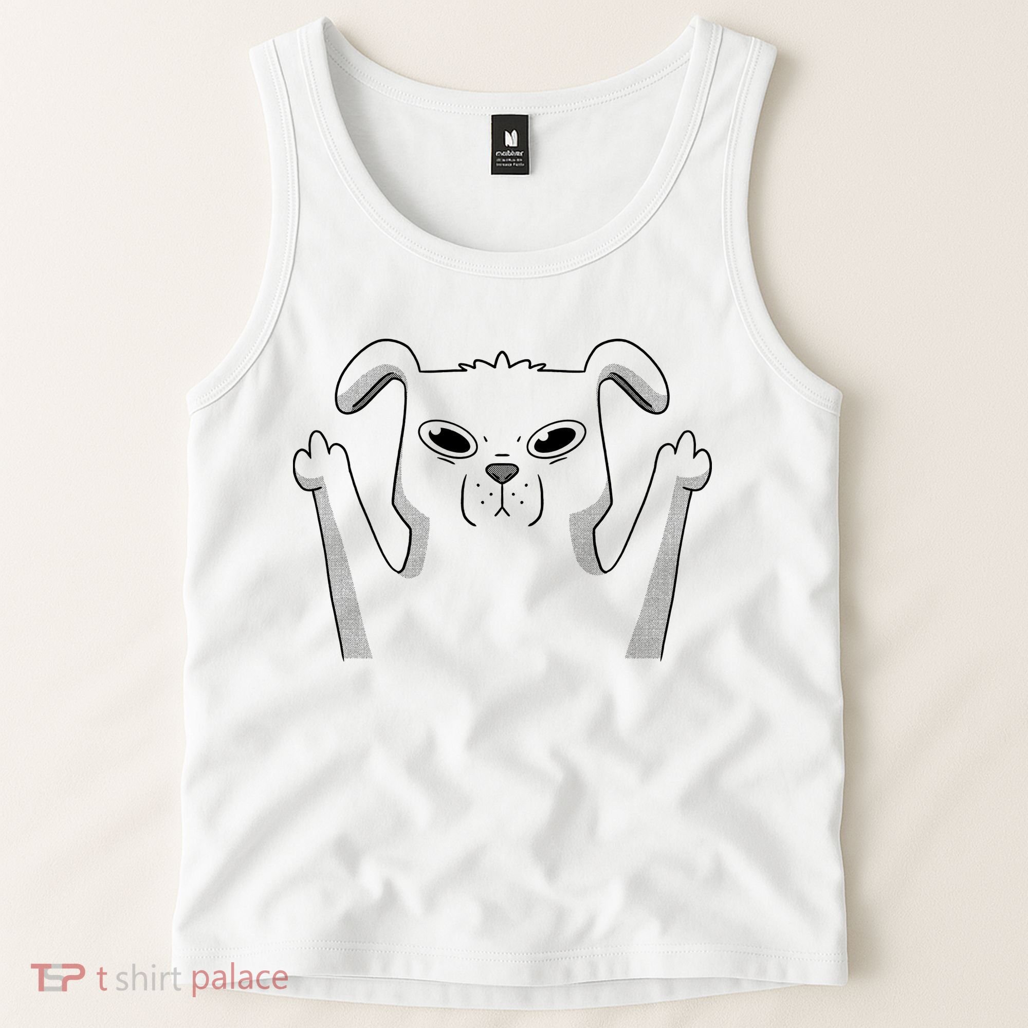 Middle Finger Funny Cute Dog Tank Top