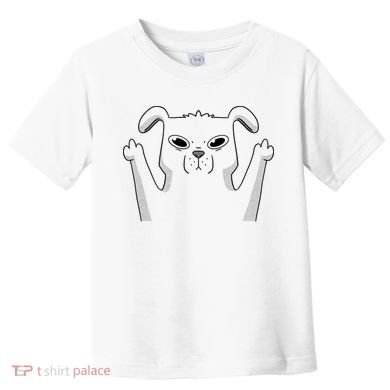 Middle Finger Funny Cute Dog Toddler T-Shirt