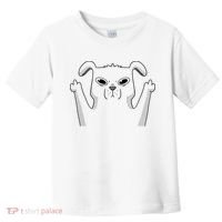 Middle Finger Funny Cute Dog Toddler T-Shirt thumb 0