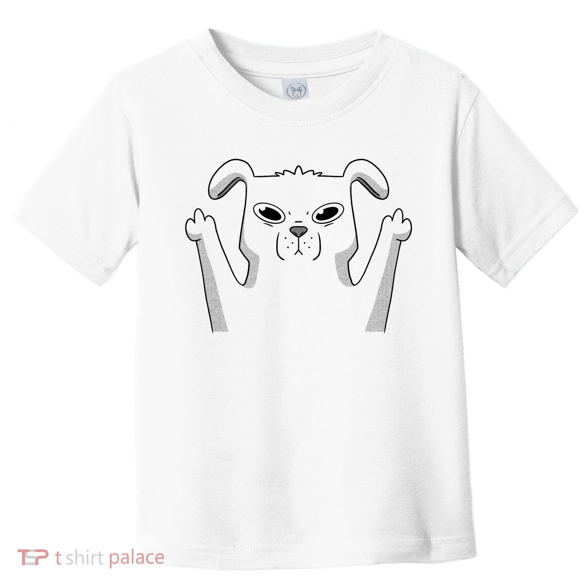 Middle Finger Funny Cute Dog Toddler T-Shirt