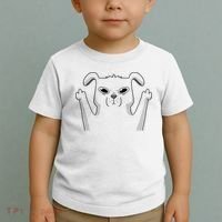 Middle Finger Funny Cute Dog Toddler T-Shirt thumb 2