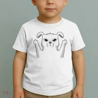 Middle Finger Funny Cute Dog Toddler T-Shirt thumb 2