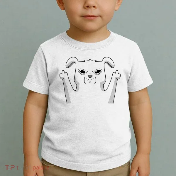 Middle Finger Funny Cute Dog Toddler T-Shirt