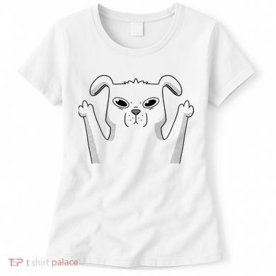Middle Finger Funny Cute Dog Women's T-Shirt