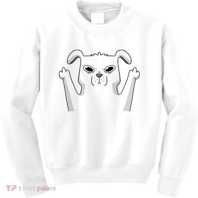 Middle Finger Funny Cute Dog Kids Sweatshirt