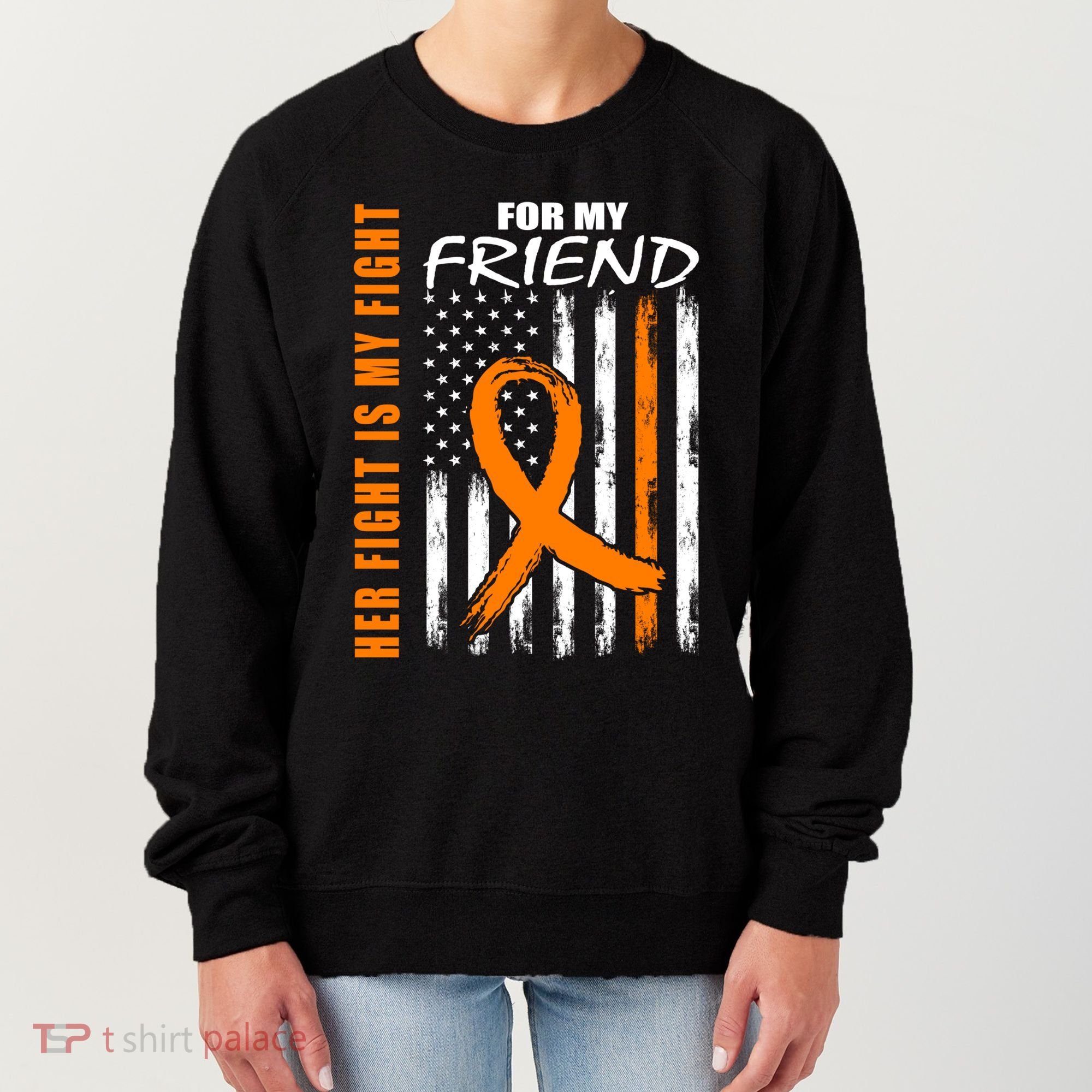 Ms Family Fight Friend Multiple Sclerosis American Flag Gift Cute Gift Women's Sweatshirt