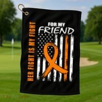 Ms Family Fight Friend Multiple Sclerosis American Flag Gift Cute Gift Golf Towel thumb 1