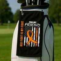 Ms Family Fight Friend Multiple Sclerosis American Flag Gift Cute Gift Golf Towel thumb 2