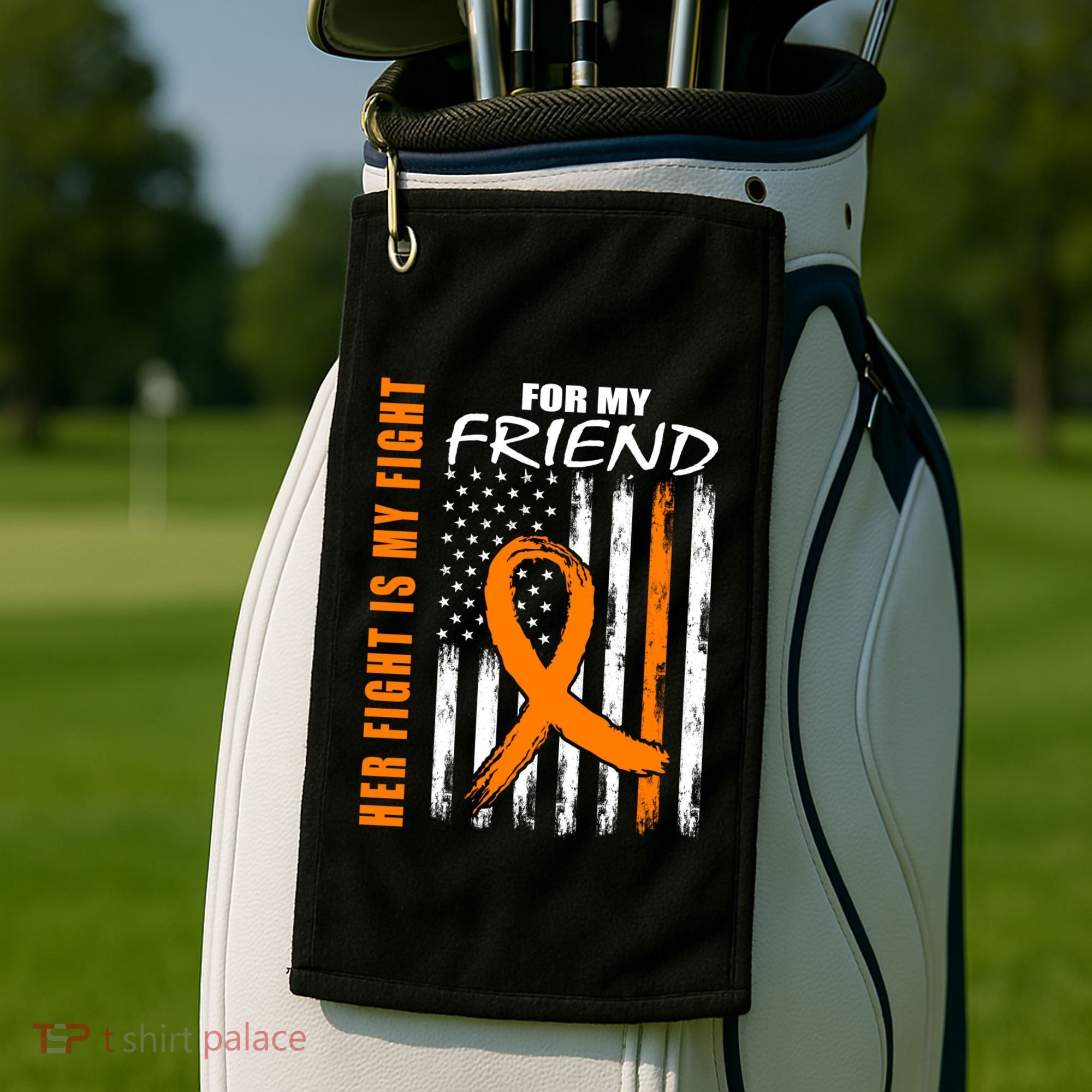 Ms Family Fight Friend Multiple Sclerosis American Flag Gift Cute Gift Golf Towel