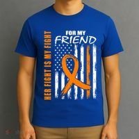 Ms Family Fight Friend Multiple Sclerosis American Flag Gift Cute Gift T-Shirt thumb 3