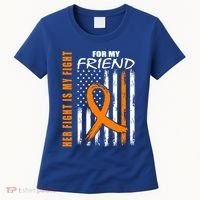 Ms Family Fight Friend Multiple Sclerosis American Flag Gift Cute Gift Women's T-Shirt thumb 0