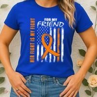 Ms Family Fight Friend Multiple Sclerosis American Flag Gift Cute Gift Women's T-Shirt thumb 2