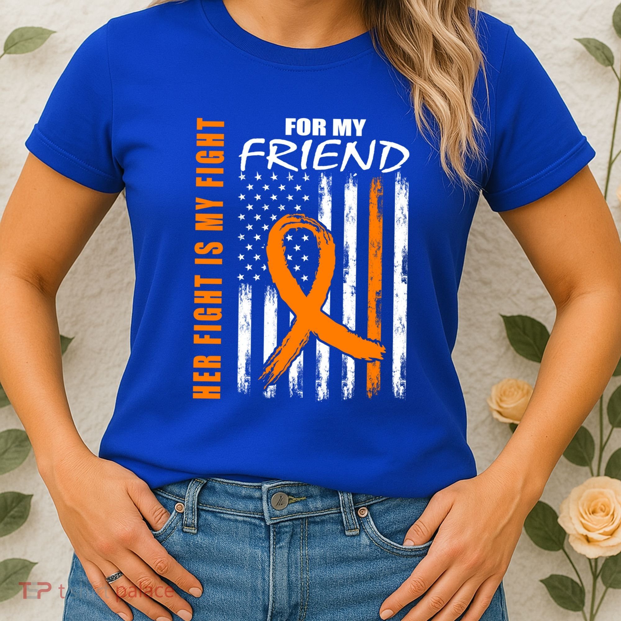 Ms Family Fight Friend Multiple Sclerosis American Flag Gift Cute Gift Women's T-Shirt