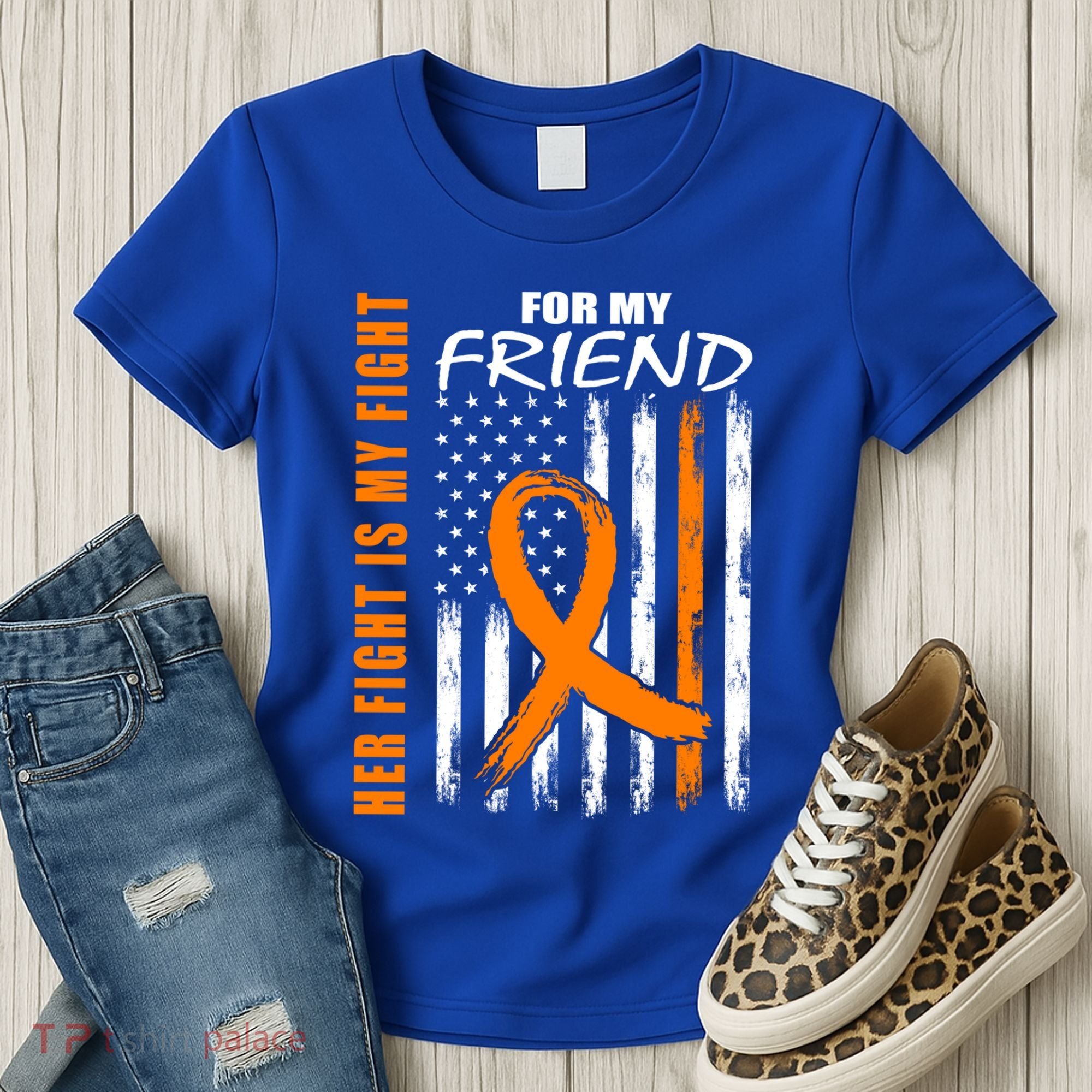 Ms Family Fight Friend Multiple Sclerosis American Flag Gift Cute Gift Women's T-Shirt