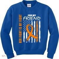 Ms Family Fight Friend Multiple Sclerosis American Flag Gift Cute Gift Kids Sweatshirt thumb 0