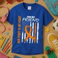 Ms Family Fight Friend Multiple Sclerosis American Flag Gift Cute Gift Kids T-Shirt thumb 3