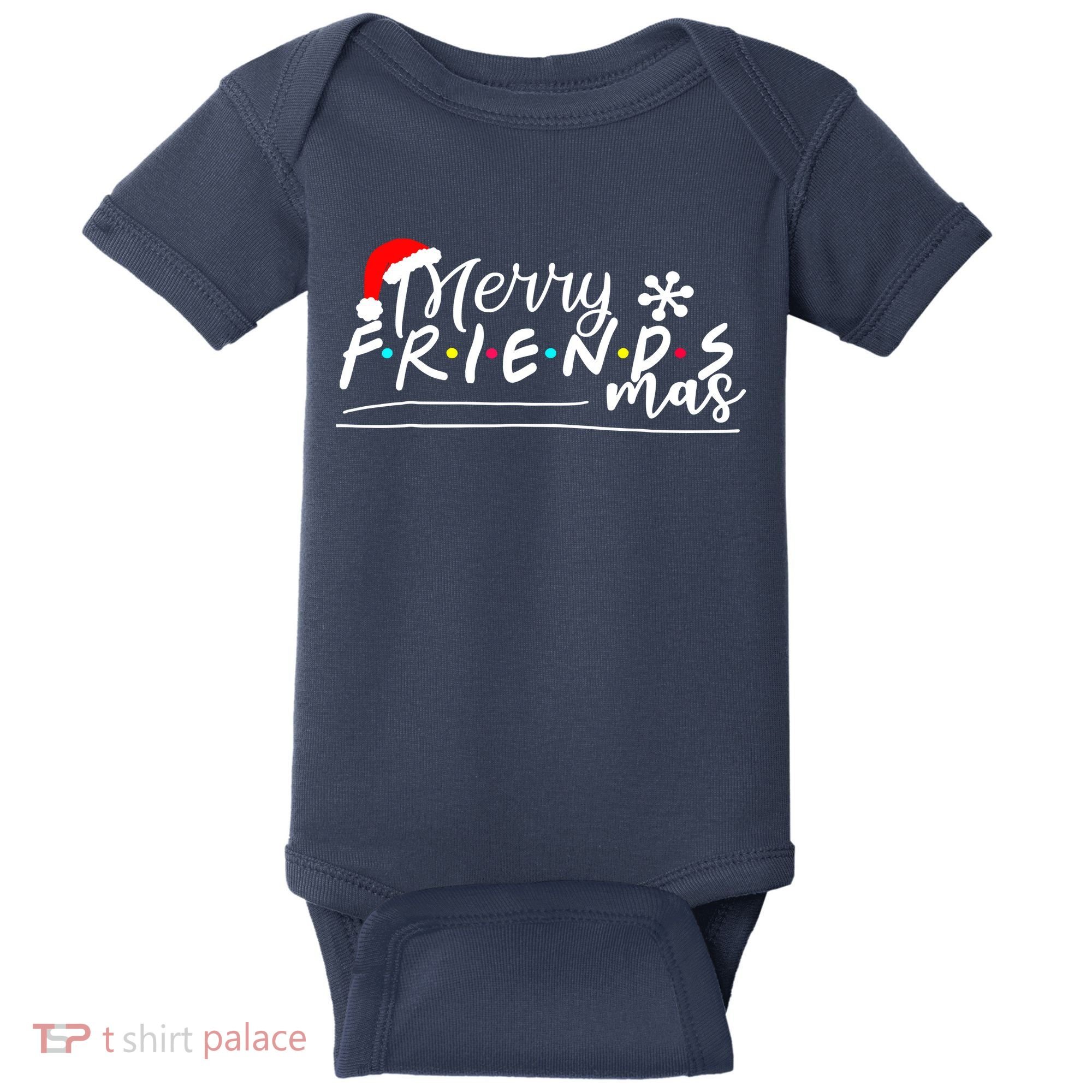 Merry Friendsmas Friends Christmas Matching Baby Bodysuit