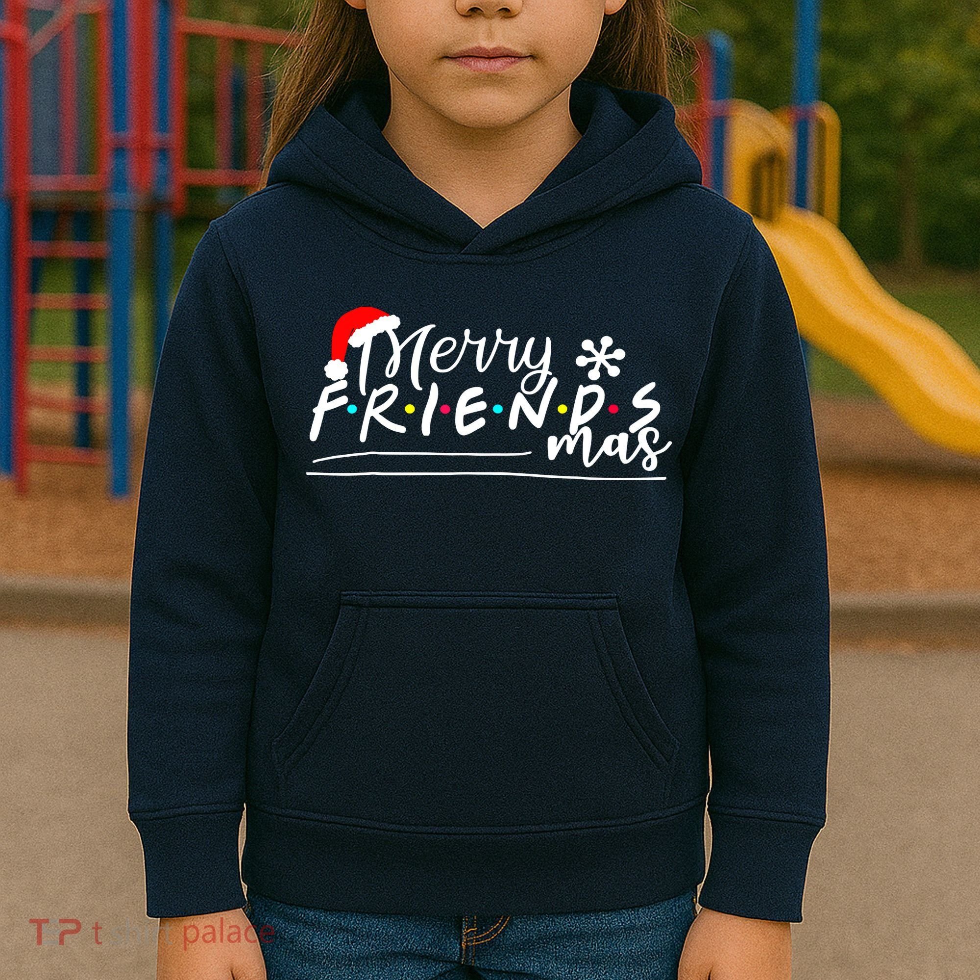 Merry Friendsmas Friends Christmas Matching Kids Hoodie