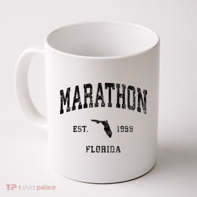 Marathon Florida Fl Vintage Athletic Black Sports Design Coffee Mug