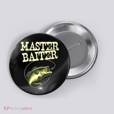 Masterbaiter Funny Fishing Fisherman Fish Master Baiter Button