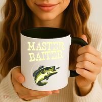 Masterbaiter Funny Fishing Fisherman Fish Master Baiter Coffee Mug thumb 3