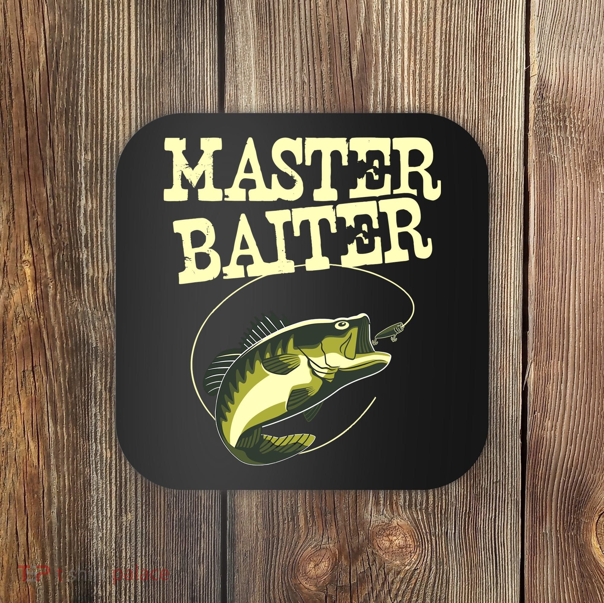 Masterbaiter Funny Fishing Fisherman Fish Master Baiter Coaster