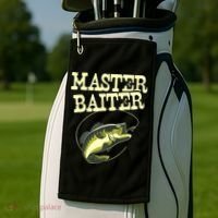 Masterbaiter Funny Fishing Fisherman Fish Master Baiter Golf Towel thumb 2