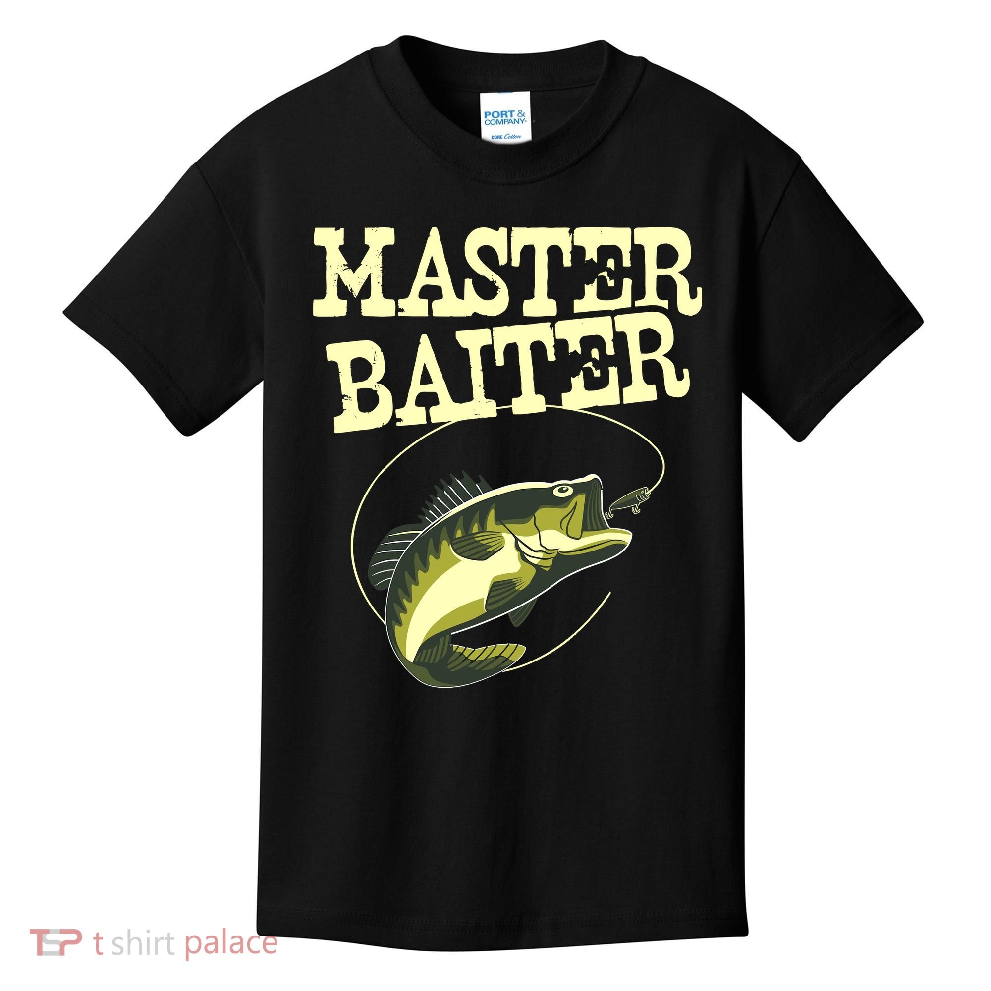 Masterbaiter Funny Fishing Fisherman Fish Master Baiter Kids T-Shirt