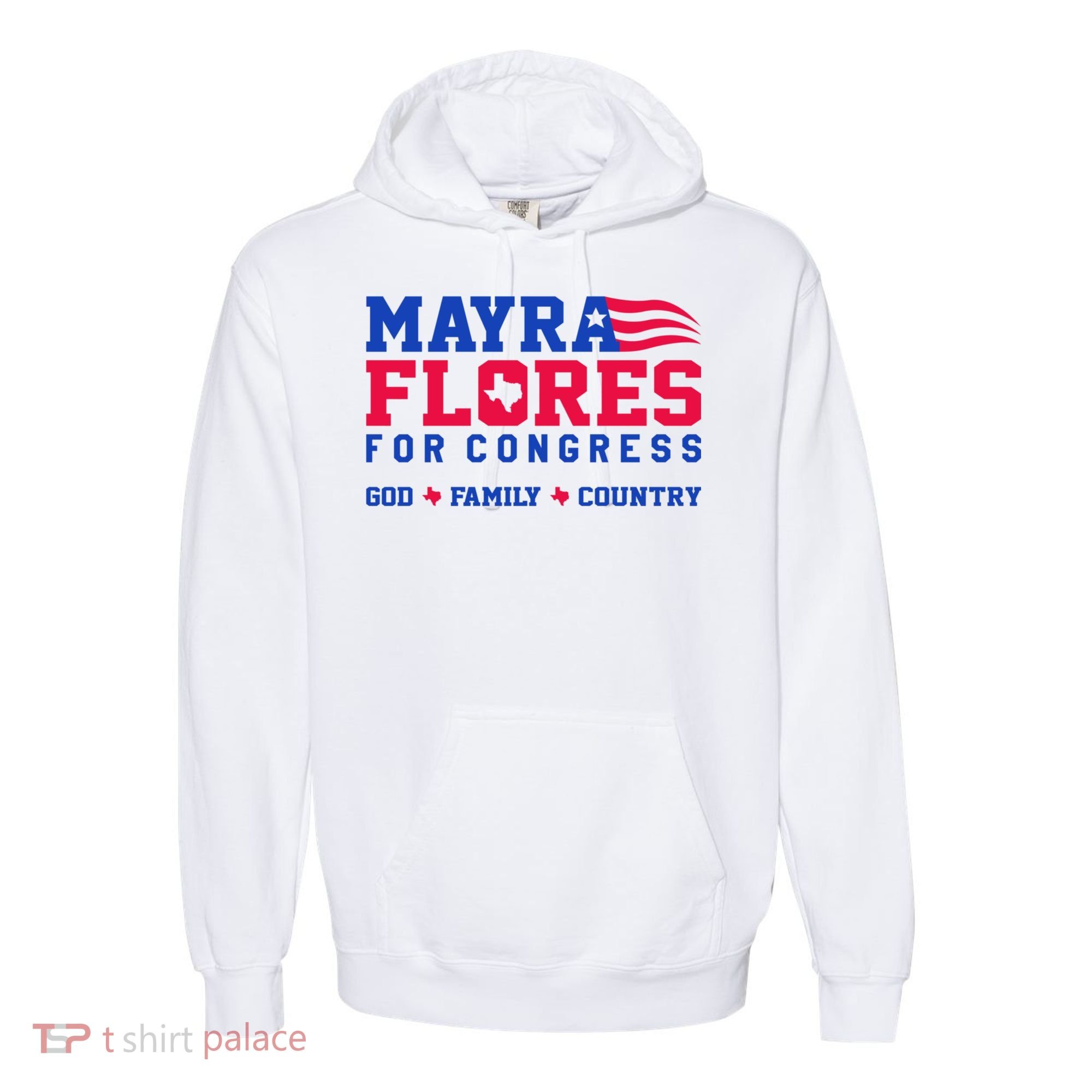 Mayra Flores For Congress Comfort Colors Garment-Dyed Hooded Sweatshirt