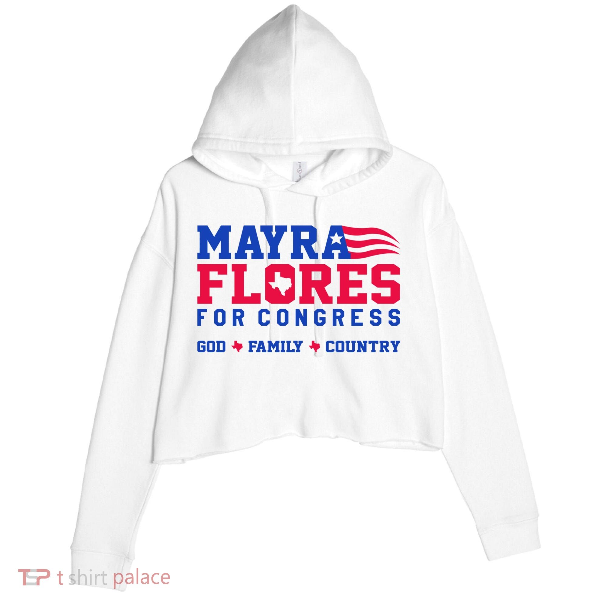 Mayra Flores For Congress Crop Fleece Hoodie