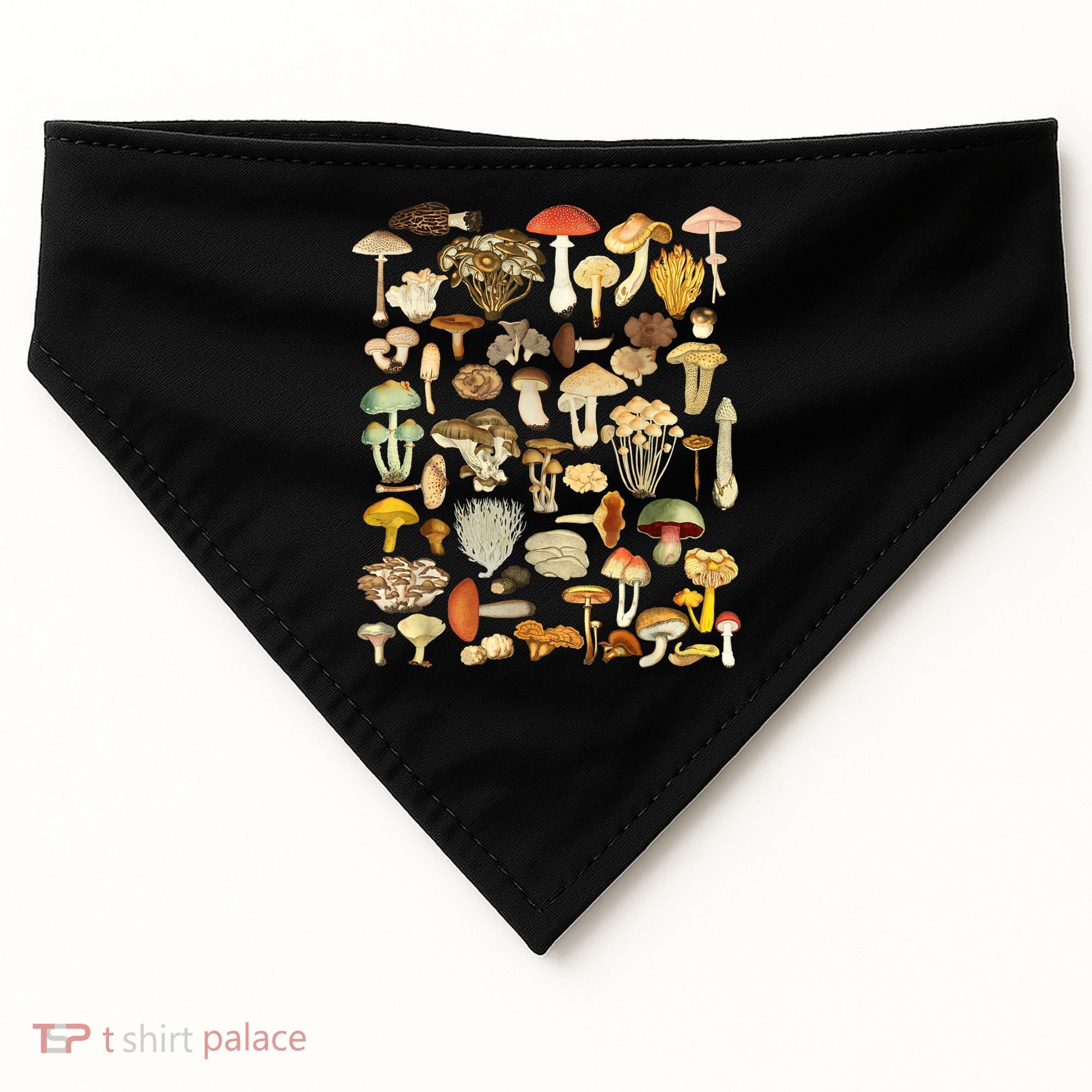 Mycology Fungi Foraging Mushroom USA-Made Doggie Bandana