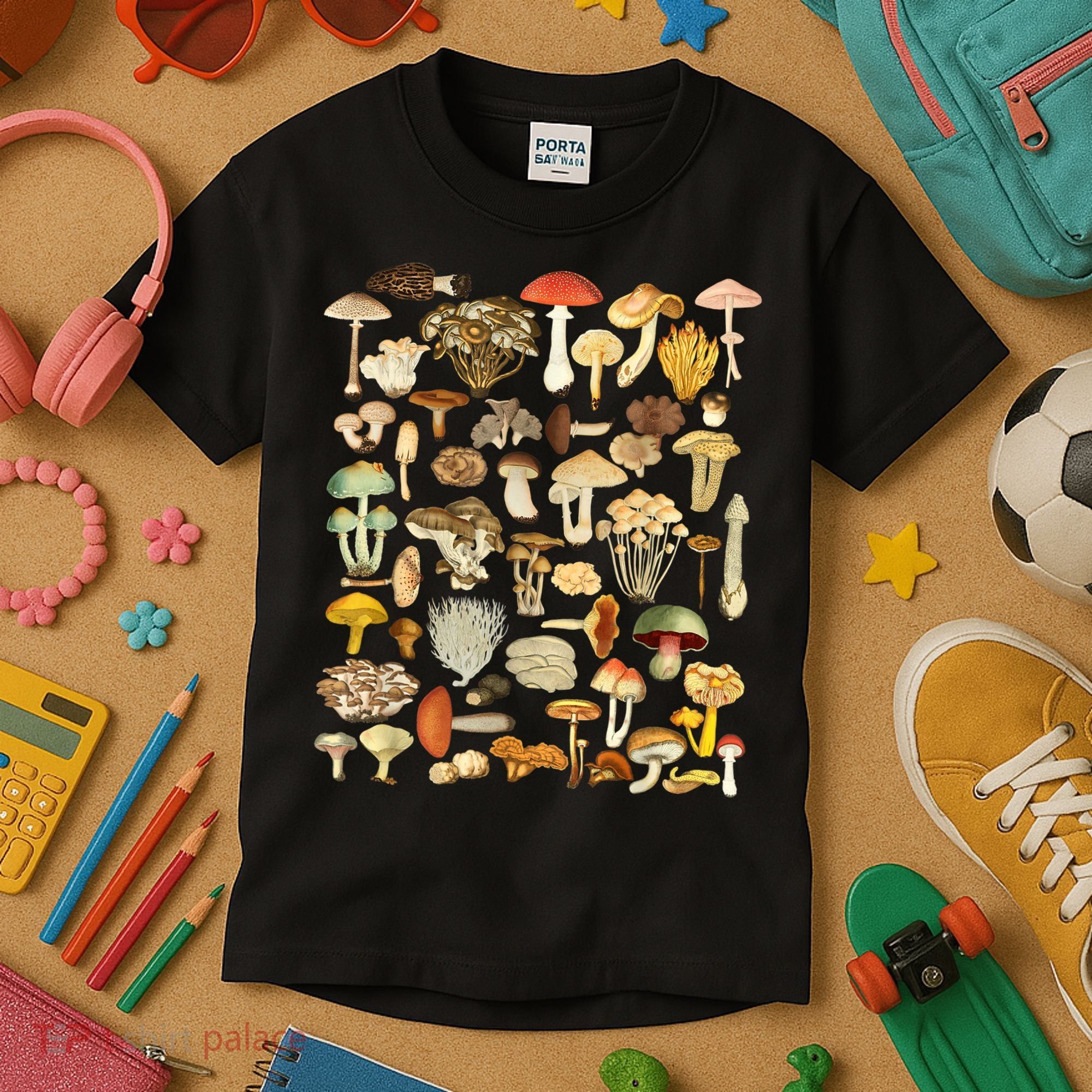 Mycology Fungi Foraging Mushroom Kids T-Shirt