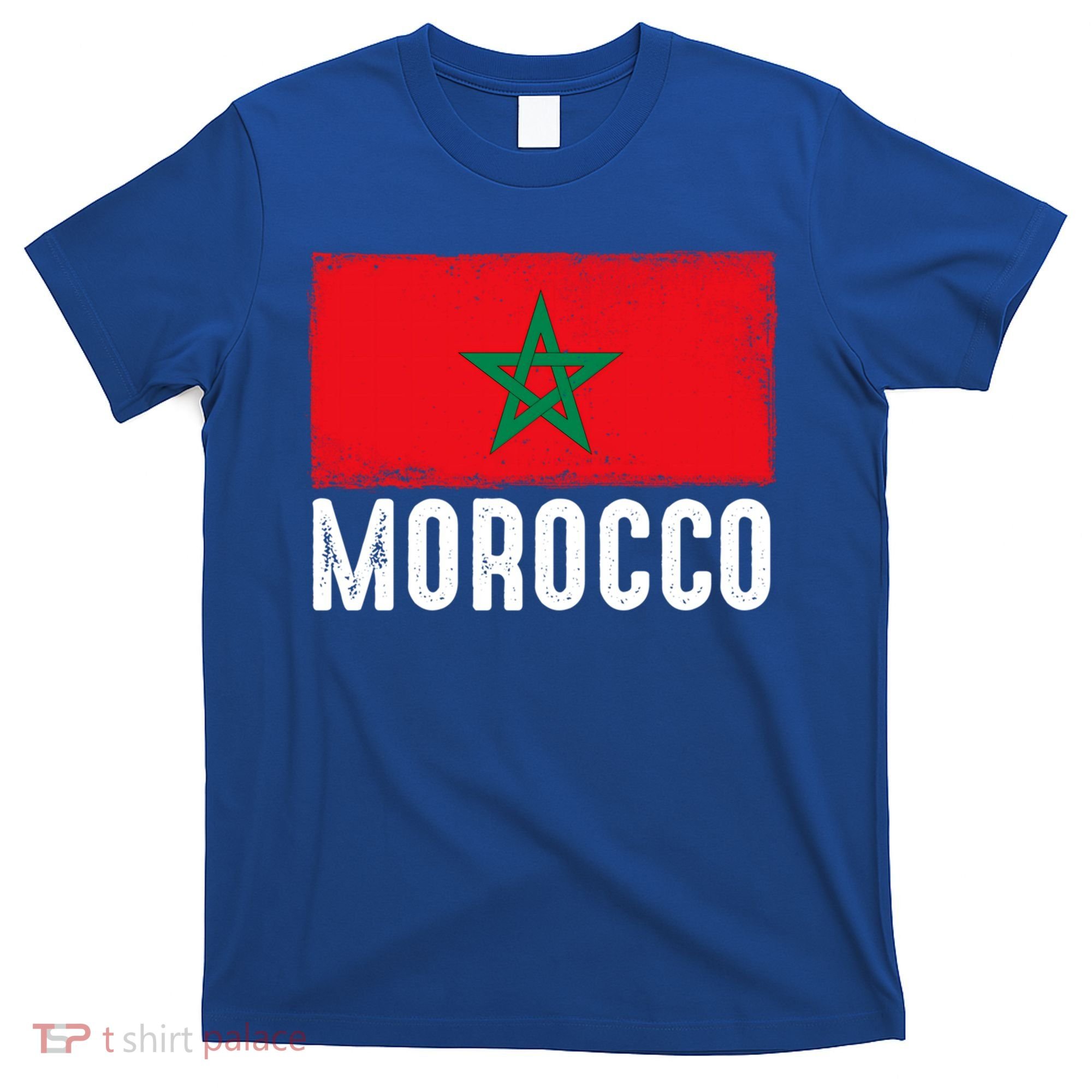 Morocco Flag Football Vintage Fan Soccer Team Pride Gift T-Shirt