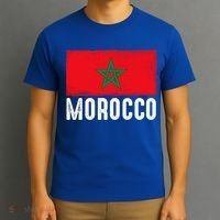Morocco Flag Football Vintage Fan Soccer Team Pride Gift T-Shirt thumb 3