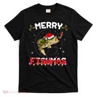 Merry Fishmas Funny Fishing Christmas Pajama Fishers T-Shirt thumb 0
