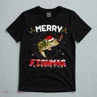 Merry Fishmas Funny Fishing Christmas Pajama Fishers T-Shirt thumb 5