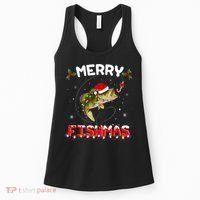 Merry Fishmas Funny Fishing Christmas Pajama Fishers Women's Tank Top thumb 0
