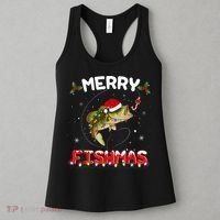 Merry Fishmas Funny Fishing Christmas Pajama Fishers Women's Tank Top thumb 3