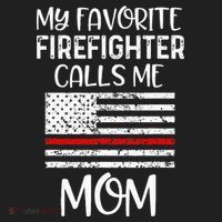 My Favorite Firefighter Calls Me Mom Thin Red Line Gift Beanie thumb 2