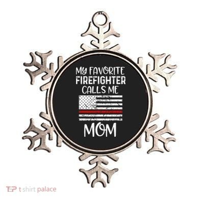 My Favorite Firefighter Calls Me Mom Thin Red Line Gift Ornament