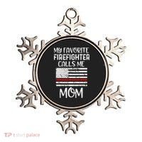My Favorite Firefighter Calls Me Mom Thin Red Line Gift Ornament thumb 0