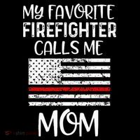 My Favorite Firefighter Calls Me Mom Thin Red Line Gift Women's Long Sleeve Shirt thumb 2