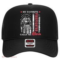 My Favorite Firefighter Calls Me Mom Usa Flag Mother Hat thumb 0