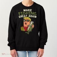 Make Fishing Great Again Trump Funny Fisherman Angler Women's Sweatshirt thumb 0