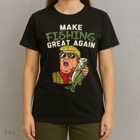 Make Fishing Great Again Trump Funny Fisherman Angler T-Shirt thumb 4