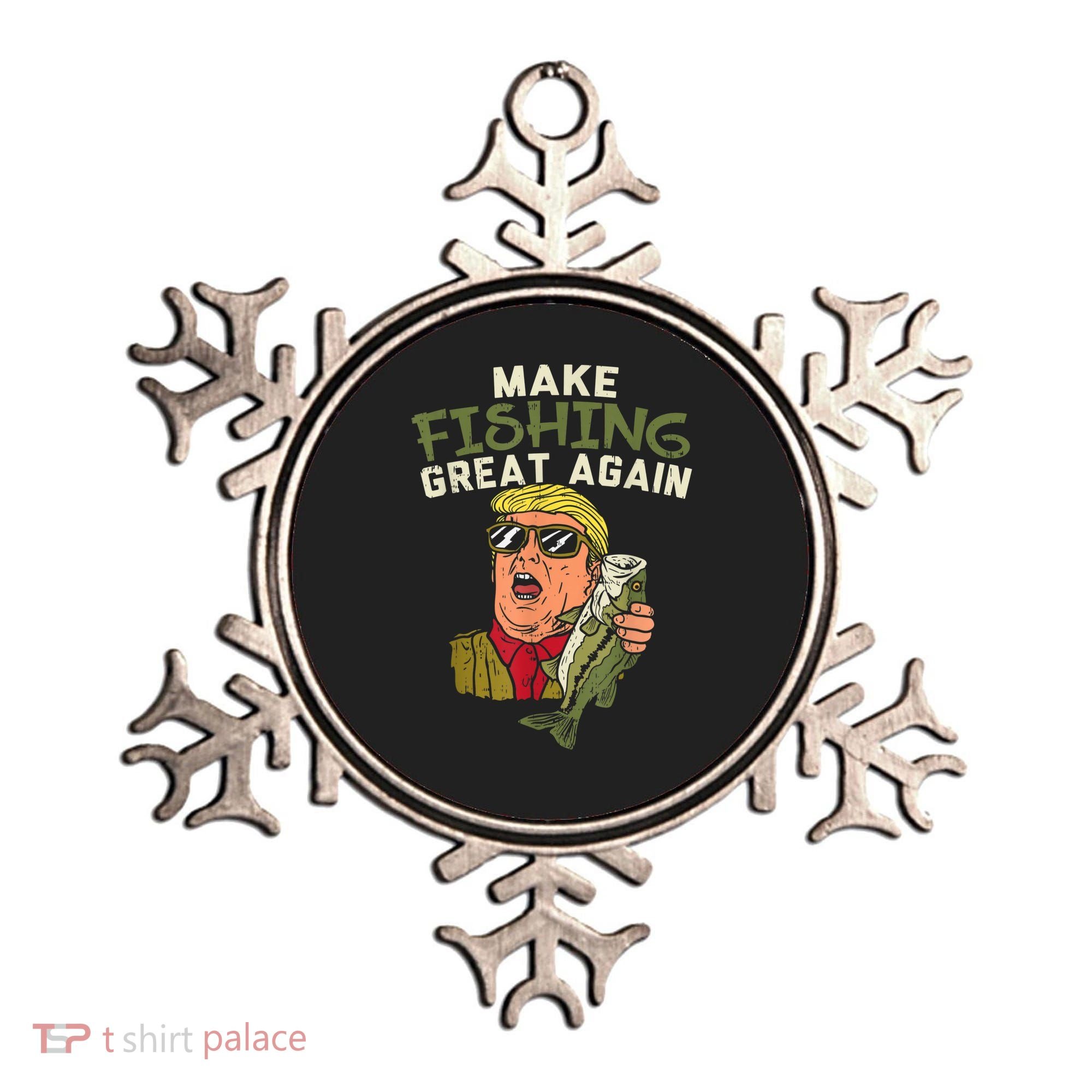Make Fishing Great Again Trump Funny Fisherman Angler Ornament