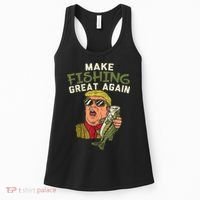Make Fishing Great Again Trump Funny Fisherman Angler Women's Tank Top thumb 0