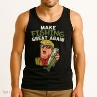 Make Fishing Great Again Trump Funny Fisherman Angler Tank Top thumb 3